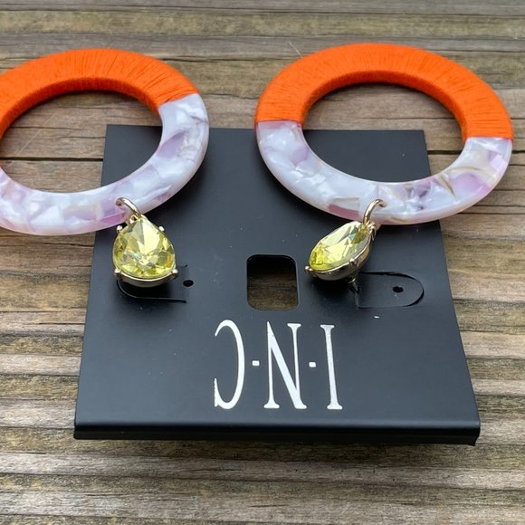 International Concept Earrings Hoops Resin & Wrap Multi Color Women Ear Jewelry - Picture 9 of 15